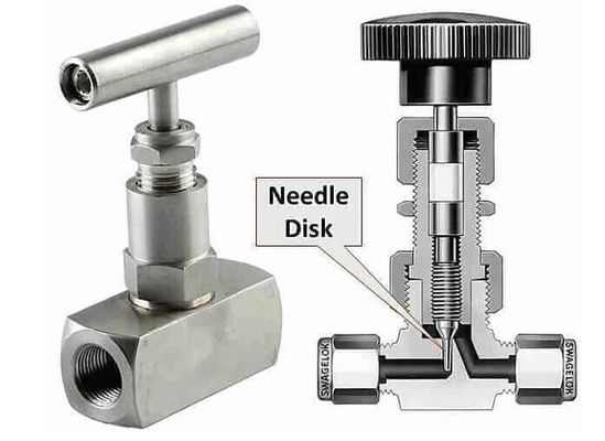 سوپاپ سوزنی فشار بالا 6000 PSI ، سوپاپ سوزنی SS316 3/8 &quot;BSPP برای روغن گاز